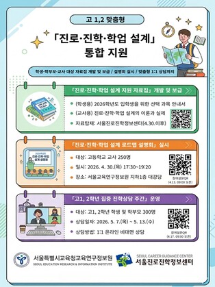 서울시교육청 교육연구정보원 ,  ‘고1,2 맞춤형 진로·진학·학업 설계 ’ 통합 지원에 나서