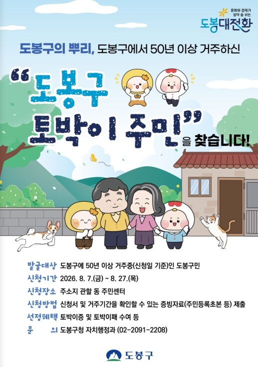 도봉구, 50년 이상 거주 